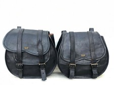 Selle Moto 2 Sacs Cuir Ouest 2 Côté Sacs Vélo Siège Travaillé Noir Sac