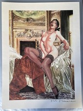MANARA Tirage imprimé signé " CLAUDIA DANS LE LIT " Dim 37*28 Cm NEUF 