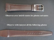 18 mm BRACELET OUVERT COUSU VEAU VÉRITABLE BOX MARRON MAT ANSES FIXES SOUDÉES