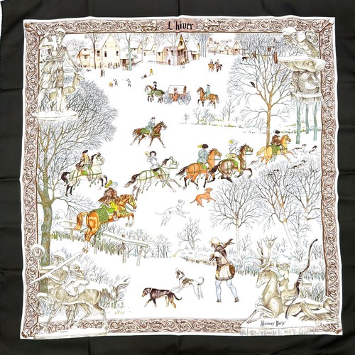 écharpe soie hermes paris - Écharpe,