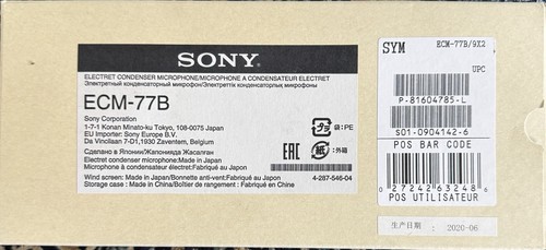 Sony ecm 77b omnidirectional - sony, ecm-77b