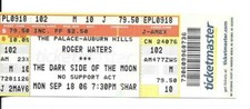 RARE / TICKET BILLET CONCERT - ROGER WATERS ( PINK FLOYD ) LIVE DETROIT USA 2006