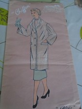  PATRON CREATEUR VINTAGE 50/60 CHIFFON MANTEAU 3/4 MODELE  BLOIS T 44