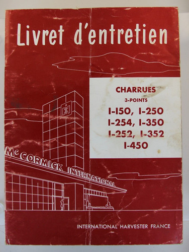 Livret entretien charrue 3 - d'entretien,