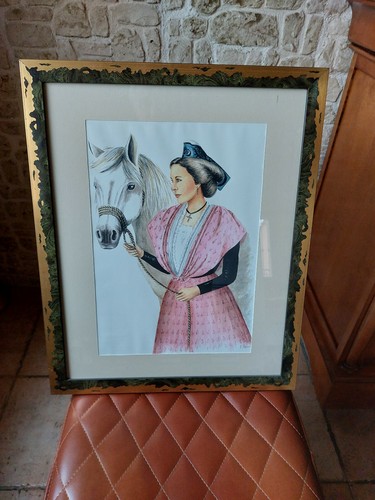 Gravure encadre arlesienne - gravure,