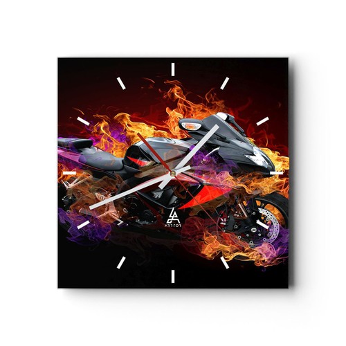 Horloge murale verre - horloge, en