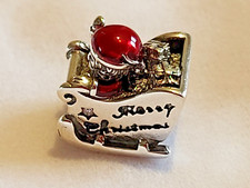 pendentif traineau du père noël en argent 925 pour collier ou bracelet