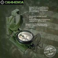 Cammenga Official US Military Lensatic Compass,,, cadeau 3H étanche précis