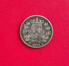 Belle monnaie 2 Francs Louis XVIII 1824 A. Etat TB-/TB
