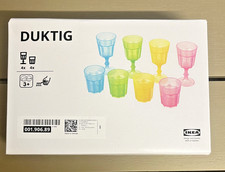 Pack de 8 verres IKEA DUKTIG, multicolores, pour bébé enfant cuisine NEUF