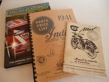 LIVRE SCALEXTRIC 50 ANS - INDIAN 1941 PARTS PRICE LIST - MANUEL MOTO NSU MAX
