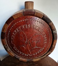 Belle gourde serbe čutura bois sculpté 1985 Mariage Art populaire Balkans    C7