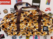 Vintage 90s Bape A Bathing Ape ABC Camo Boston Bag Orange / Brown