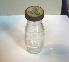 Ancien pot de moutarde LOUIT FRERES en verre soufflé et rare avec couvercle