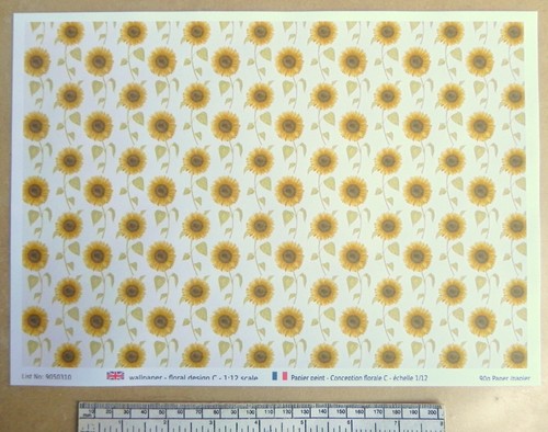 Papier peint motif floral - peint,