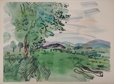 Raoul DUFY : Vue de l’arbre sur les plaines, Lithographie