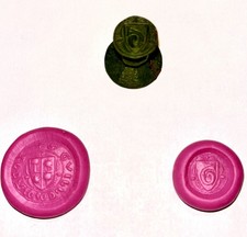 Rare Double Sceau En Bronze Médiéval