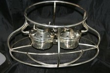 chauffe plat en métal argenté avec 2 bruleurs**