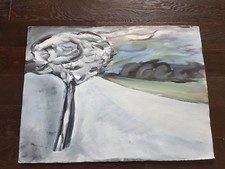 tres grande  GOUACHE signee MICHEL CHAPUIS 1985 cote benezit 