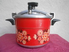 Cocotte Minute Seb Rouge Fleuries Vintage 6 L Série  IA  4/1975. TBE