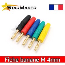 Fiche banane mâle 4mm - Prise Noir Rouge Jaune Vert Bleu Banana plug
