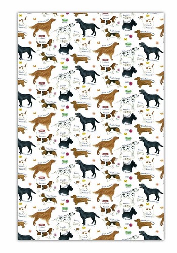 Serviette thé dog breeds - dog,