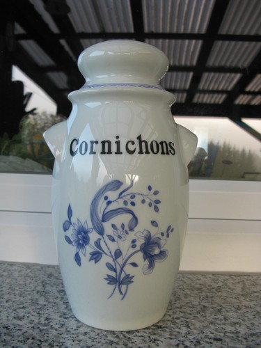 Pot cornichons porcelaine - cornichons,
