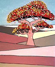 Acrylique sur toile, paysage 