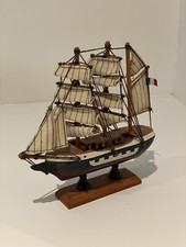 Maquette Bateau A Voile Bois Ancienne