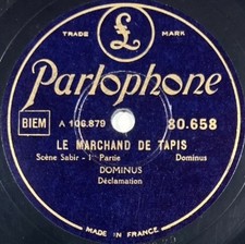 Dominus : Le marchand de tapis DISQUE 78 RPM 10" PARLOPHONE 80.658