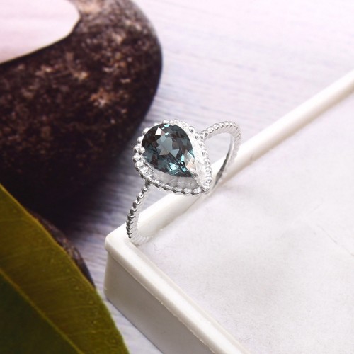 Bague tourmaline poire bleu - poire,