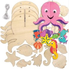 AT938 Kits mobiles en bois vie marine - Loisirs créatifs à thème pour enfants...