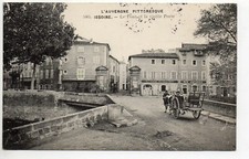 ISSOIRE Puy de Dome  CPA 63 pont attelage vieille porte restaurant Jacques RIX