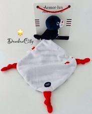 5013🌟Doudou Plat Mouchoir Phoque Navire Bleu Blanc Rouge Armor Lux Breton