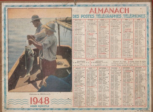 Almanach calendrier des postes - almanach-calendrier,