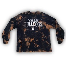 yale bulldogs navy blue bleach tie dyed long sleeve shirt 
