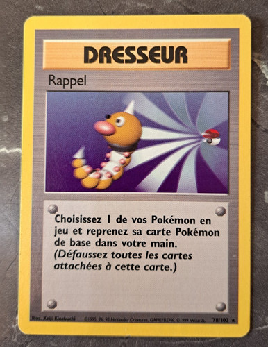 Carte pokémon rappel 102 - carte,