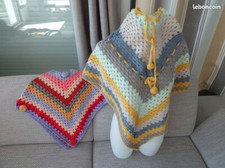 Lot 2 capes / ponchos laine granny crochet