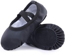 Chaussures de Danse Classique Cuir Demi Pointe Pantoufle de Ballet Ballerine ...