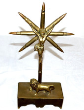 TRAVAIL DE POILU BELGE ARTISANAT TRANCHÉE JESUS CHRIST LION WW1 14 18 GRAND !!!