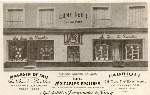 Nancy carte pub confiseur - nancy,