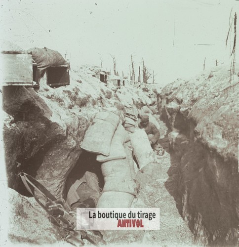 Tranchée champagne guerre - en, champagne,