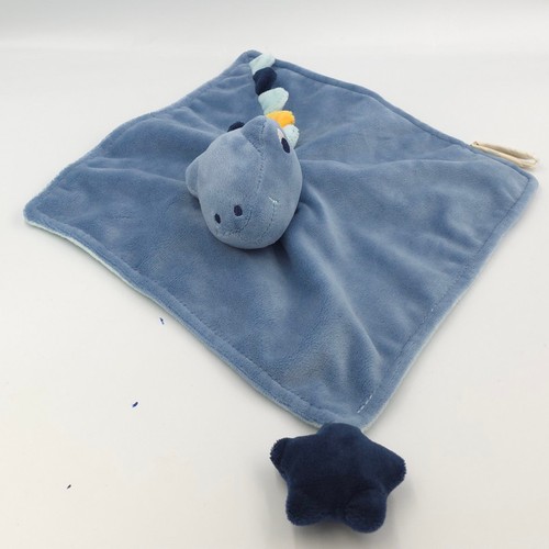 Doudou plat dragon bleu