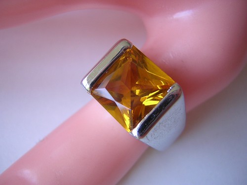 Bague pierre couleur jaune - pierre,
