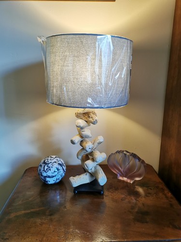 Lampe bois flotté - bois,