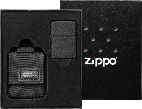Ensemble zippo noir - ensemble, craquelé