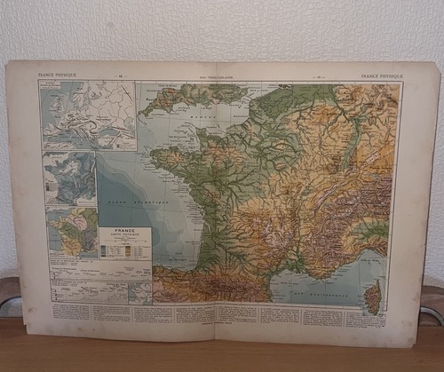 Carte géographique ancienne - géographique,