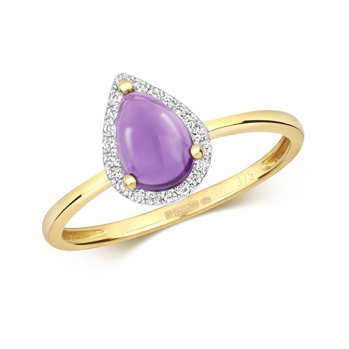 Bague femme pavage jaune - jaune, 9