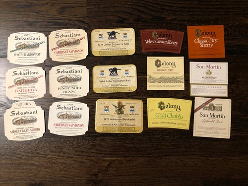 Lot vintage wine labels - wine,
