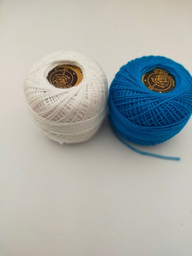 Pelote coton bleu blanc - de,